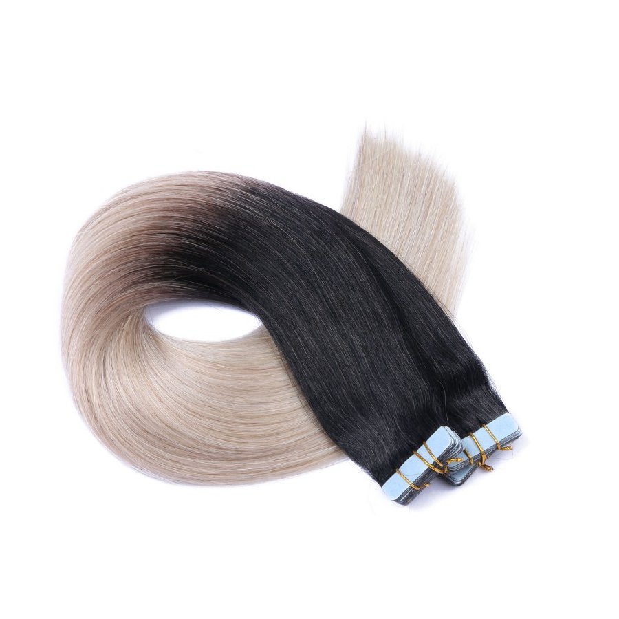 10 x Tape In - 1b/Grey Ombre - Hair Extensions - 2,5g - NOVO