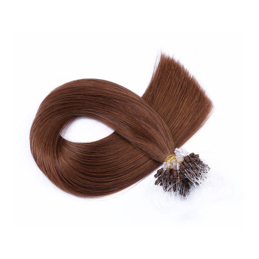 25 x Micro Ring / Loop - 6 Braun - Hair  box