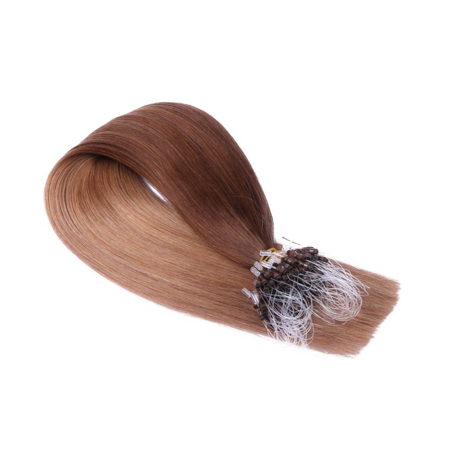 25 x Micro Ring / Loop - 4/27 Ombre - Hair Extensions 100% E