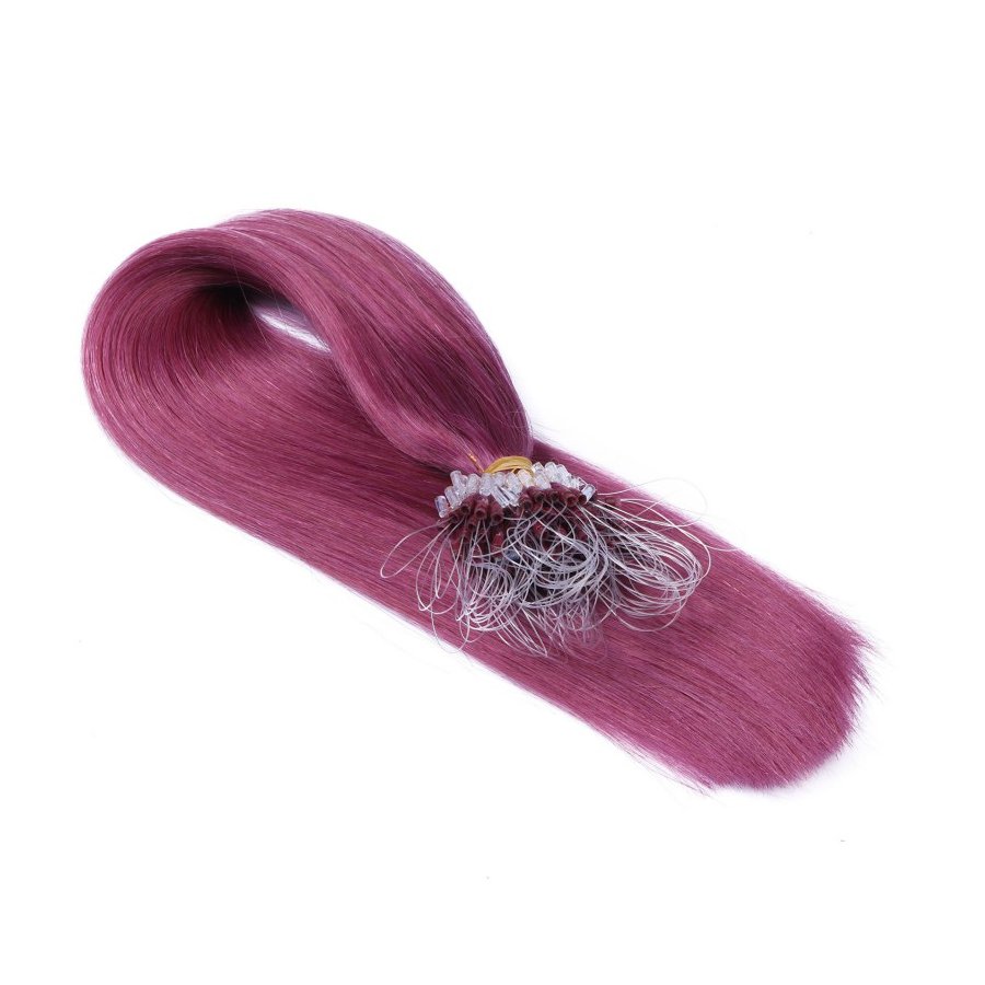25 x Micro Ring / Loop - Violett - Hair Extensions 100% Echt