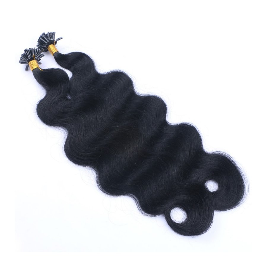 25 Keratin Bonding Hair Extensions - 1 Schwarz - GEWELLT 120