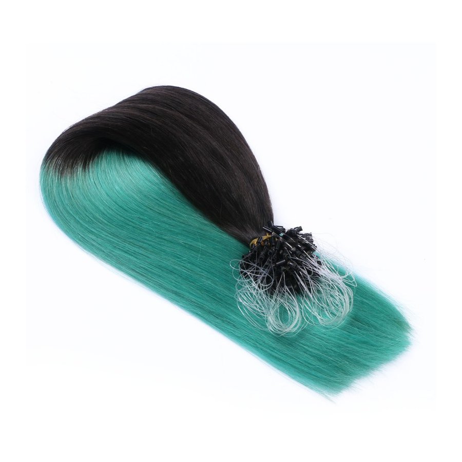 25 x Micro Ring / Loop - 1B/Sky Ombre - Hair Extensions 100%