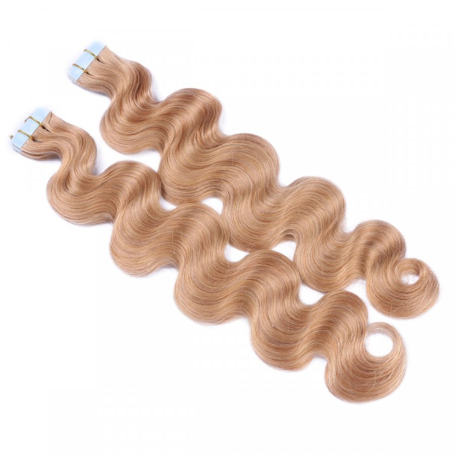 10 x Tape In - 20 - Aschblond - GEWELLT Hair Extensions - 2,