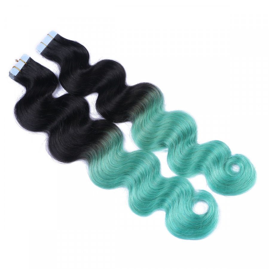 10 x Tape In - 1b/Sky Ombre - GEWELLT Hair Extensions - 2,5g