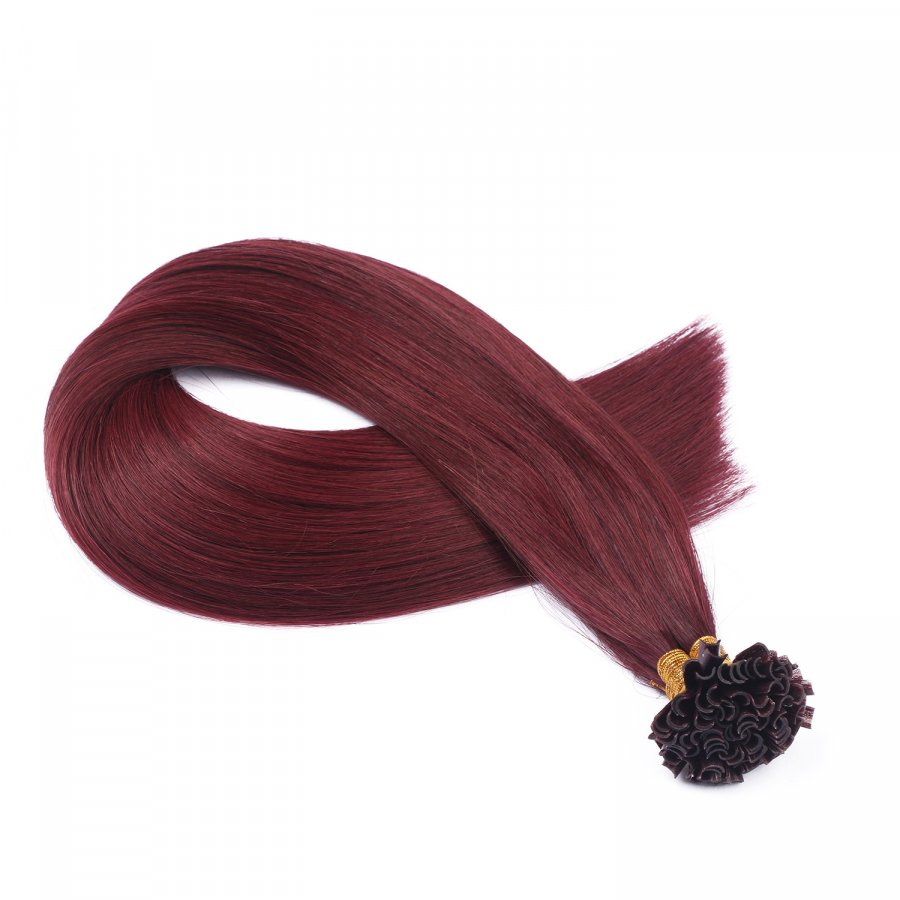 25 x Keratin Bonding Hair Extensions - 99 Hellbraun-violett-