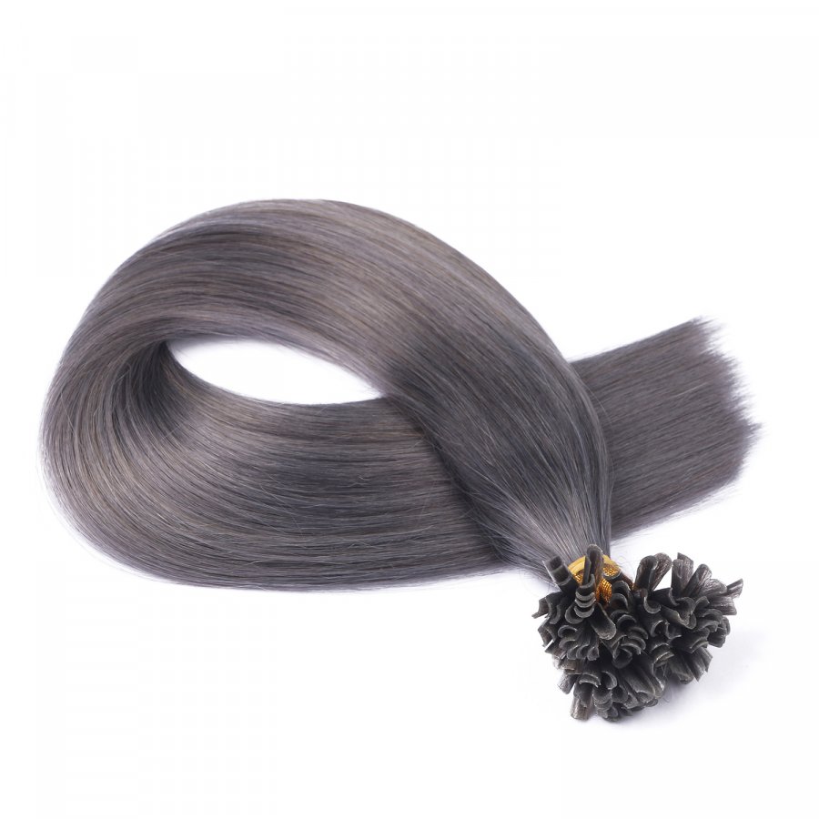 25 x Keratin Bonding Hair Extensions - Darkgrey - 120% Echth
