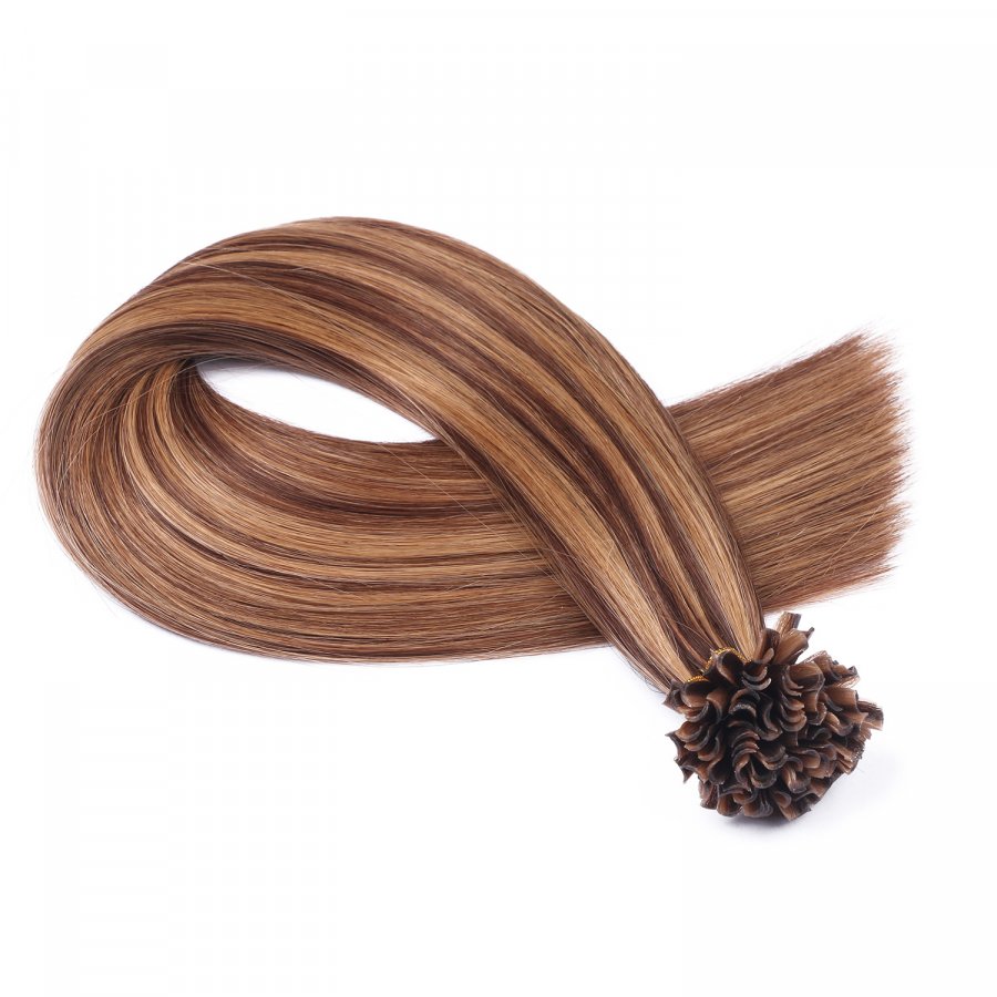 25 x Keratin Bonding Hair Extensions - 6/27 Gesträhnt -