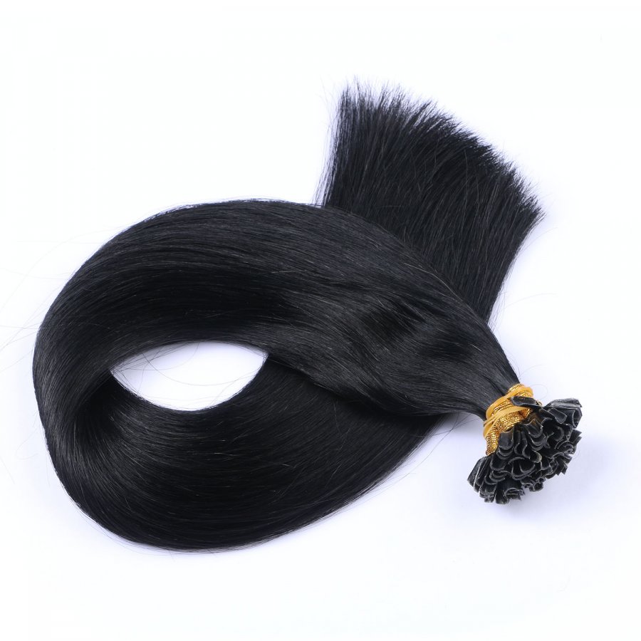 25 x Keratin Bonding Hair Extensions - 1 Schwarz 100% Echtha