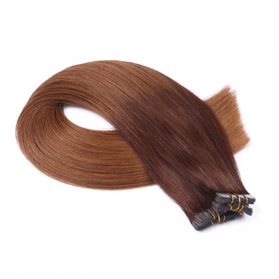 10 x Tape In - 2/8 Ombre - Hair Extensions - 2,5g - NOVON EX