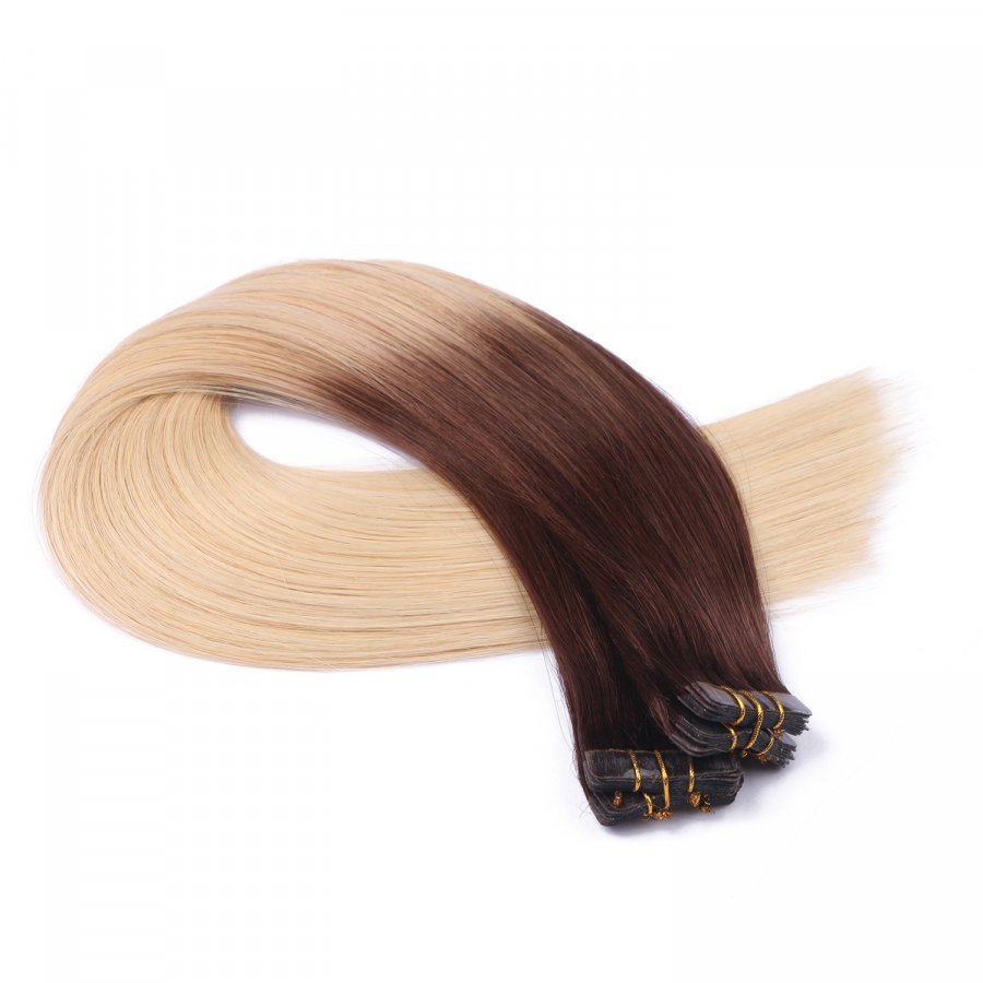 10 x Tape In - 2/60 Ombre - Hair Extensions - 2,5g - NOVON E