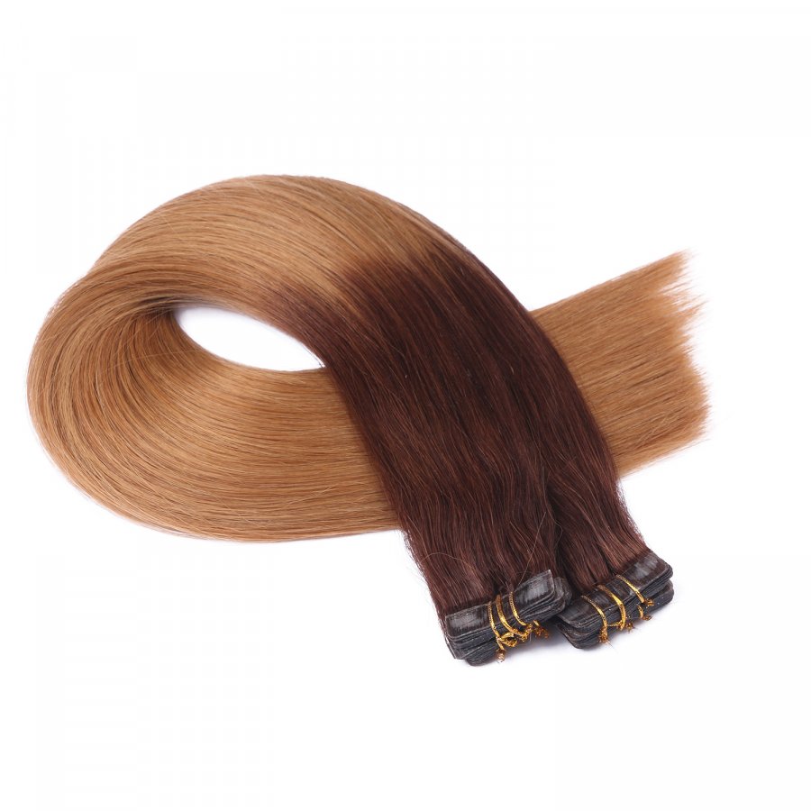 10 x Tape In - 6/27 Ombre - Hair Extensions - 2,5g - NOVON E