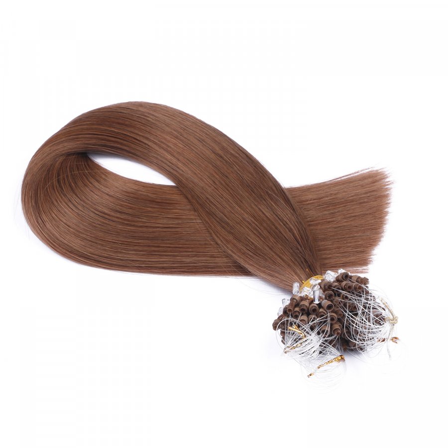 25 x Micro Ring / Loop - 5 Dunkelblond - Hair Extensions 100