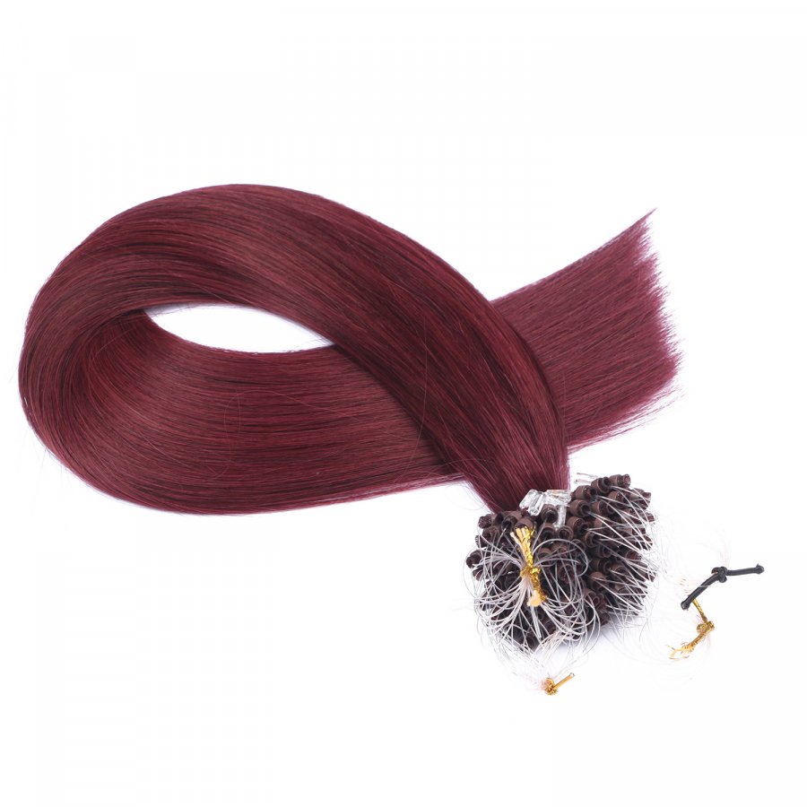 25 x Micro Ring / Loop - 99 Hellbraun-violett-mahagon - Hair
