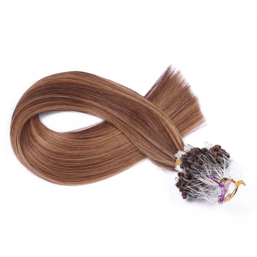 25 x Micro Ring / Loop - 6/12 Gesträhnt - Hair Extensio
