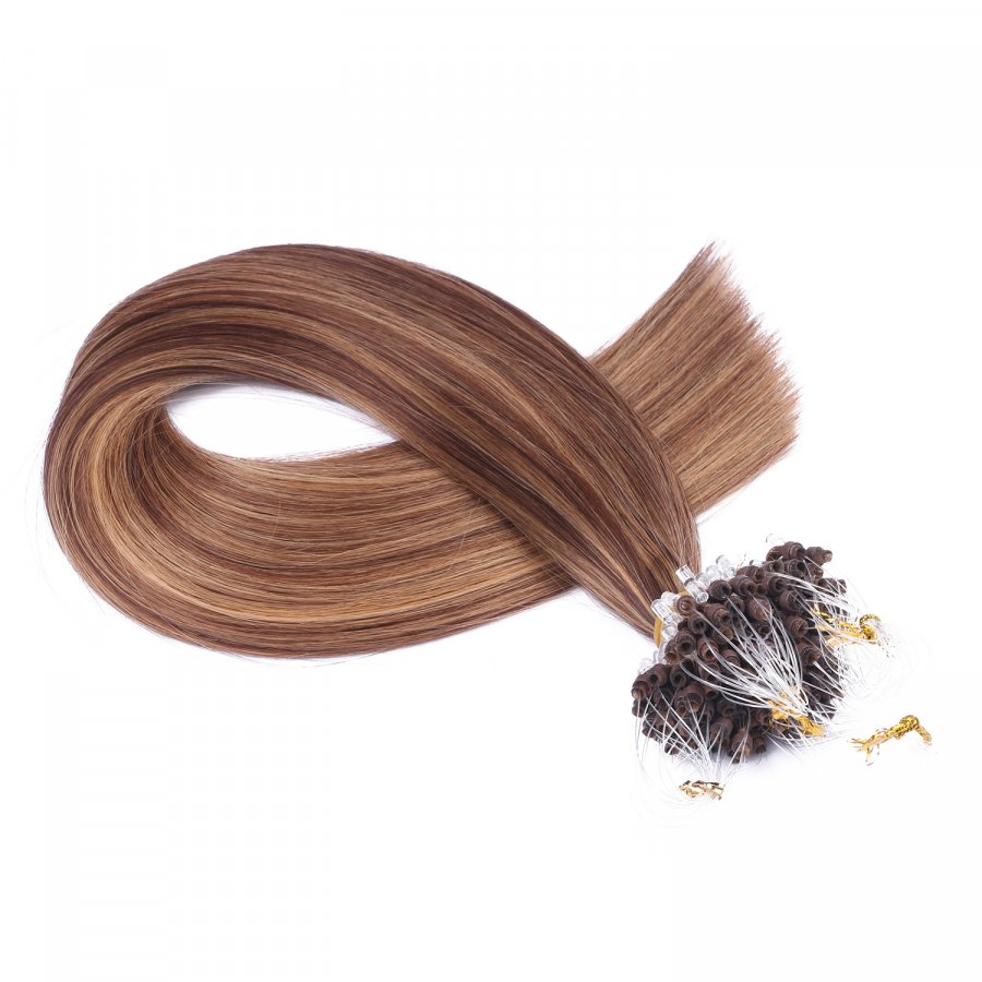 25 x Micro Ring / Loop - 6/27 Gesträhnt - Hair Extensio