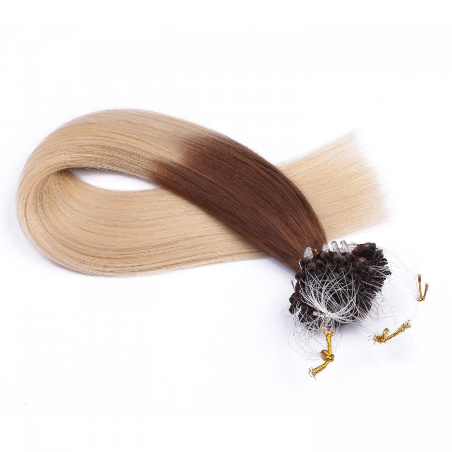 25 x Micro Ring / Loop - 4/60 Ombre - Hair Extensions 100% E