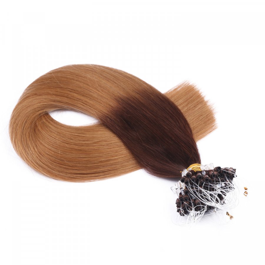 25 x Micro Ring / Loop - 6/27 Ombre - Hair Extensions 100% E