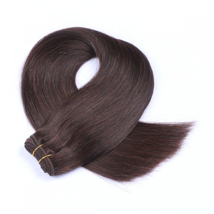 Echthaar Tressen - Weft Extentions - 2 Dunkelbraun