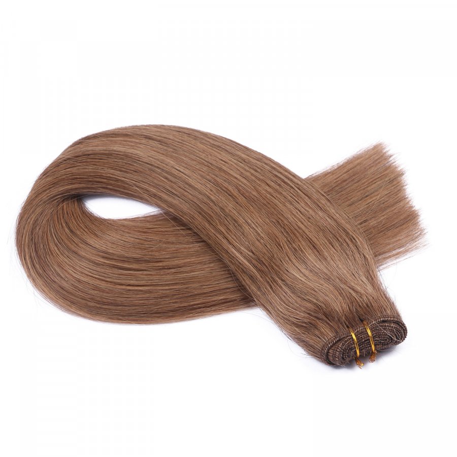 Echthaar Tressen - Weft Extentions - 7 Mittelnaturblond