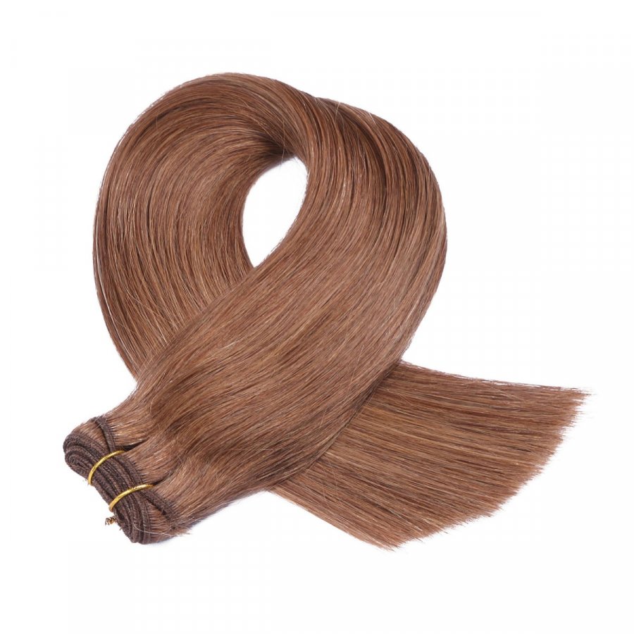 Echthaar Tressen - Weft Extentions - 8 Goldbraun