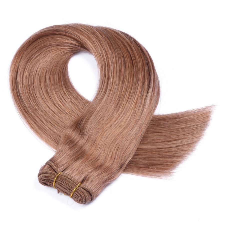 Echthaar Tressen - Weft Extentions - 10 Leichtbraun