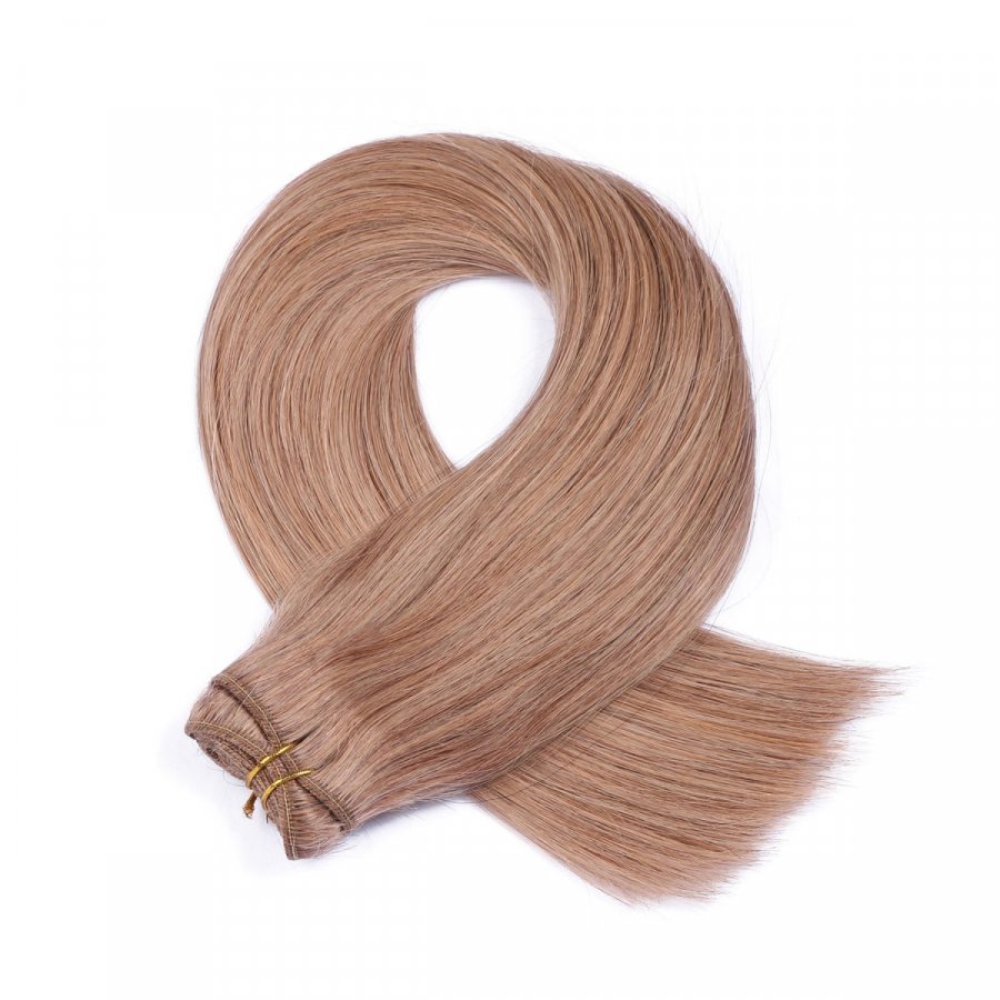 Echthaar Tressen - Weft Extentions - 12 Hellbraun