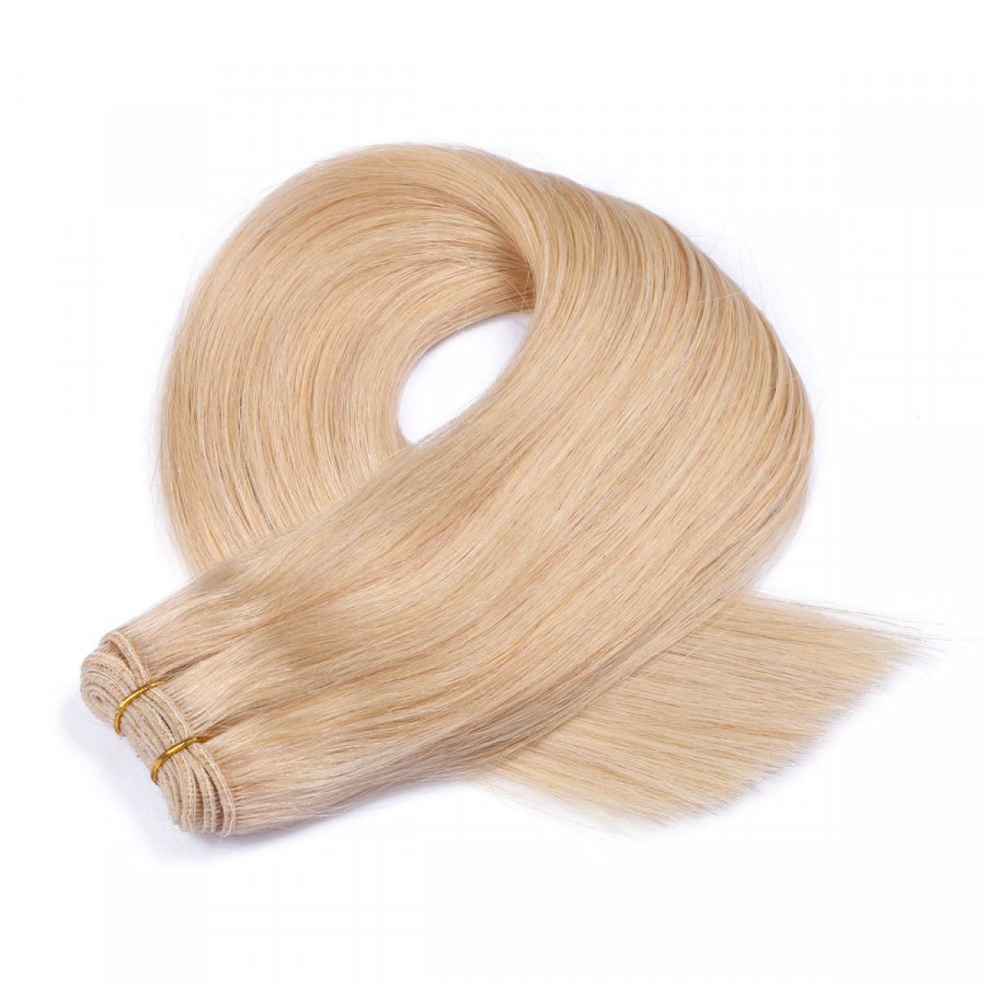 Echthaar Tressen - Weft Extentions - 24 Goldblond
