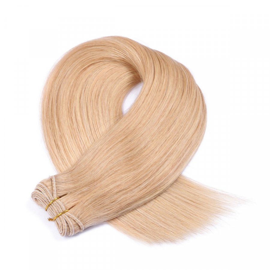 Echthaar Tressen - Weft Extentions - 18 Naturaschblond