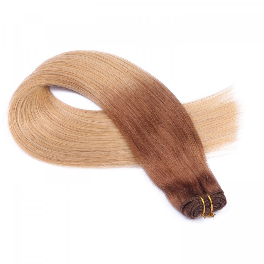 Echthaar Tressen - Weft Extentions - 12/26 Ombre
