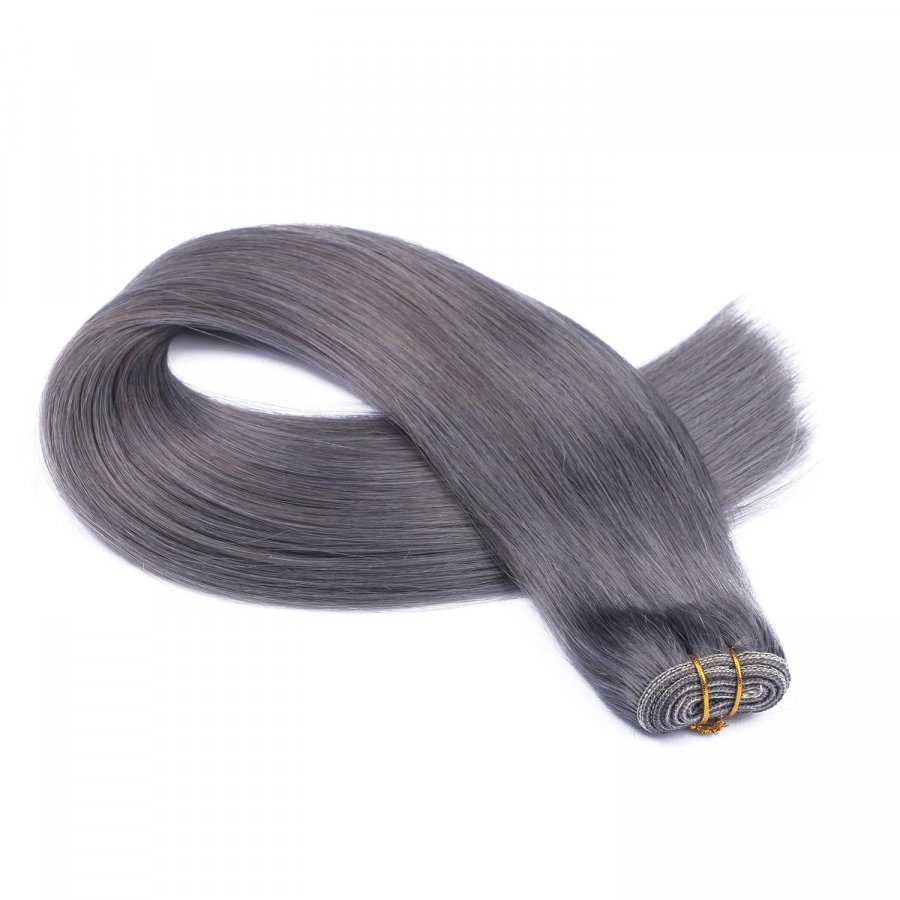 Echthaar Tressen - Weft Extentions - Darkgrey