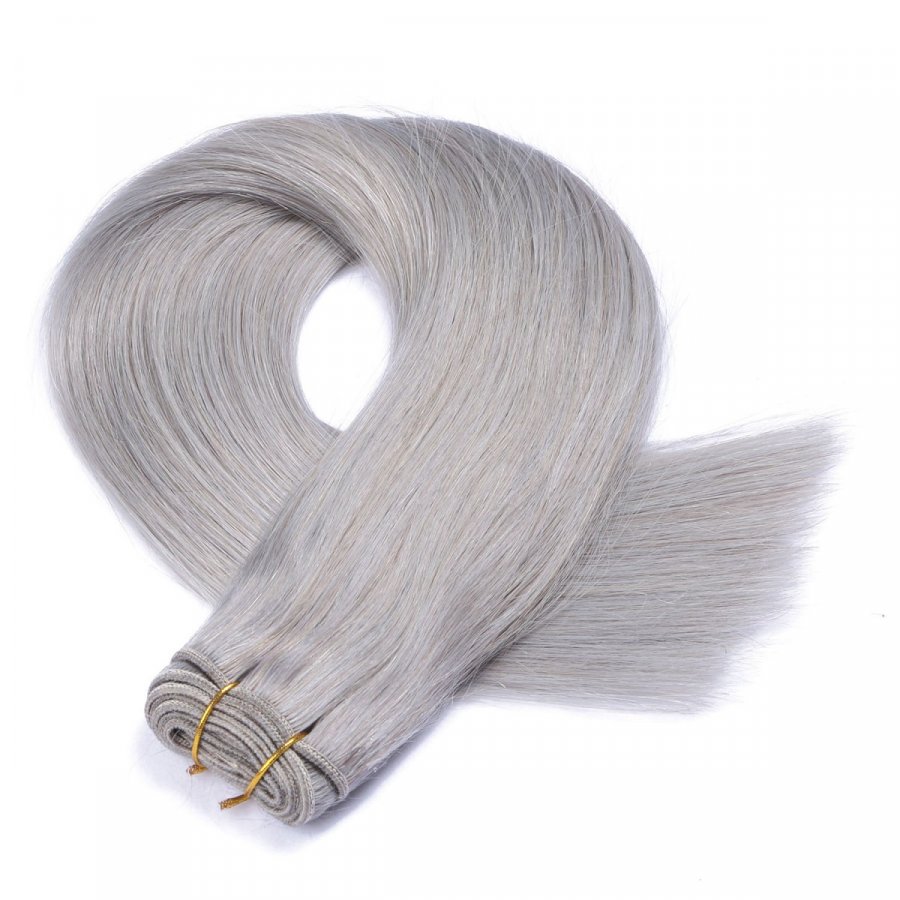 Echthaar Tressen - Weft Extentions - Silver