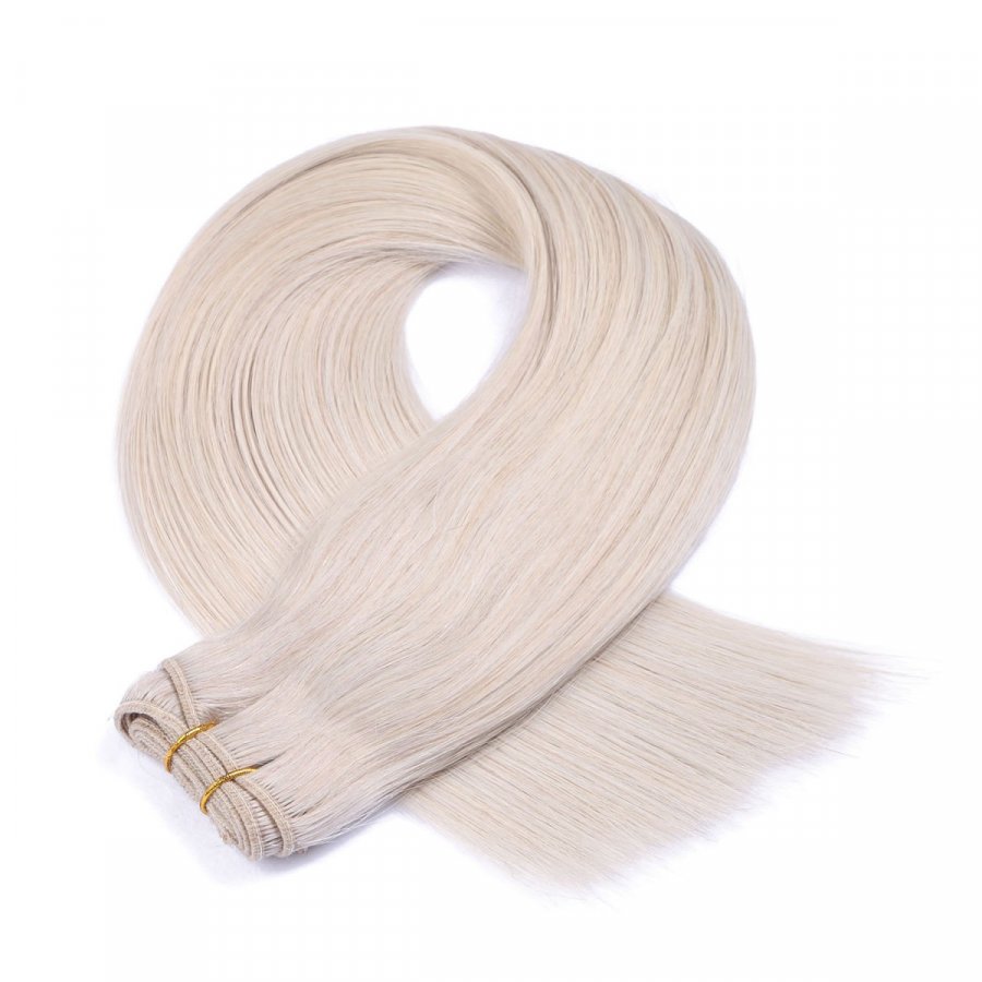 Echthaar Tressen - Weft Extentions - Grau / Grey