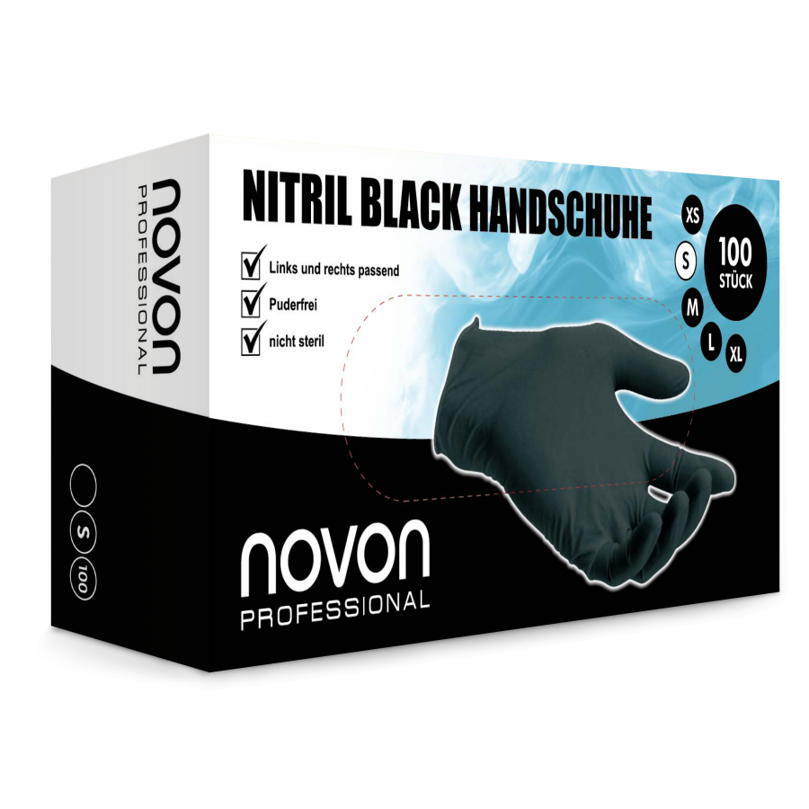 Novon Professional Handschuhe Black Nitril M puderfrei