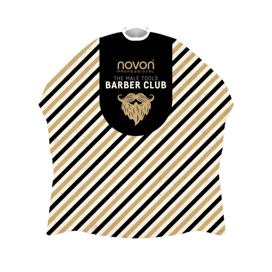 Novon Hairdresser Cape / Umhang Barber Stripes Black/Gold/Wh