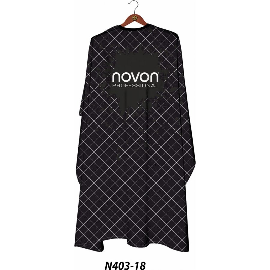 Novon Professional Hairdresser Cape/ Umhang - schwarz mit Ka