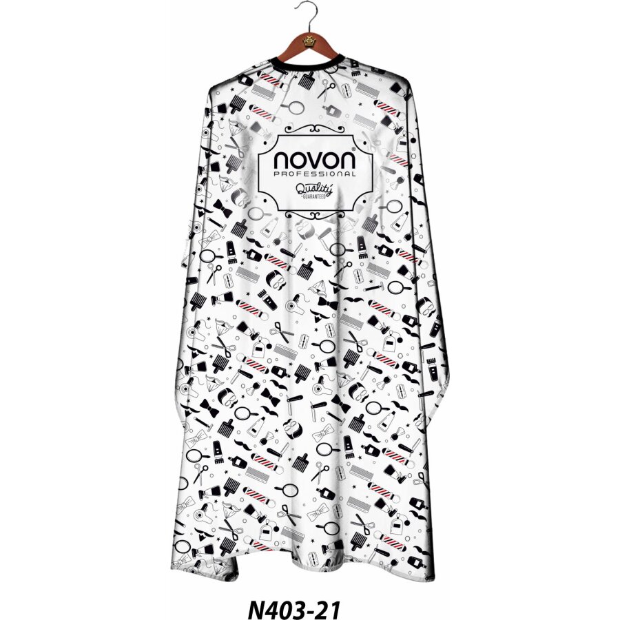 Novon Professional Hairdresser Cape/ Umhang - weiß mit