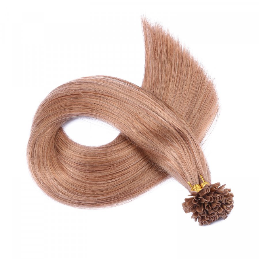 25 x Keratin Bonding Hair Extensions - 10 Leichtbraun - 100%