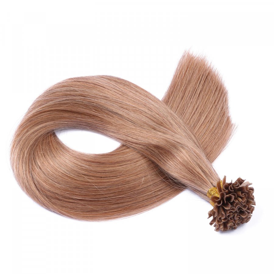 25 x Keratin Bonding Hair Extensions - 12 Hellbraun - 120% E