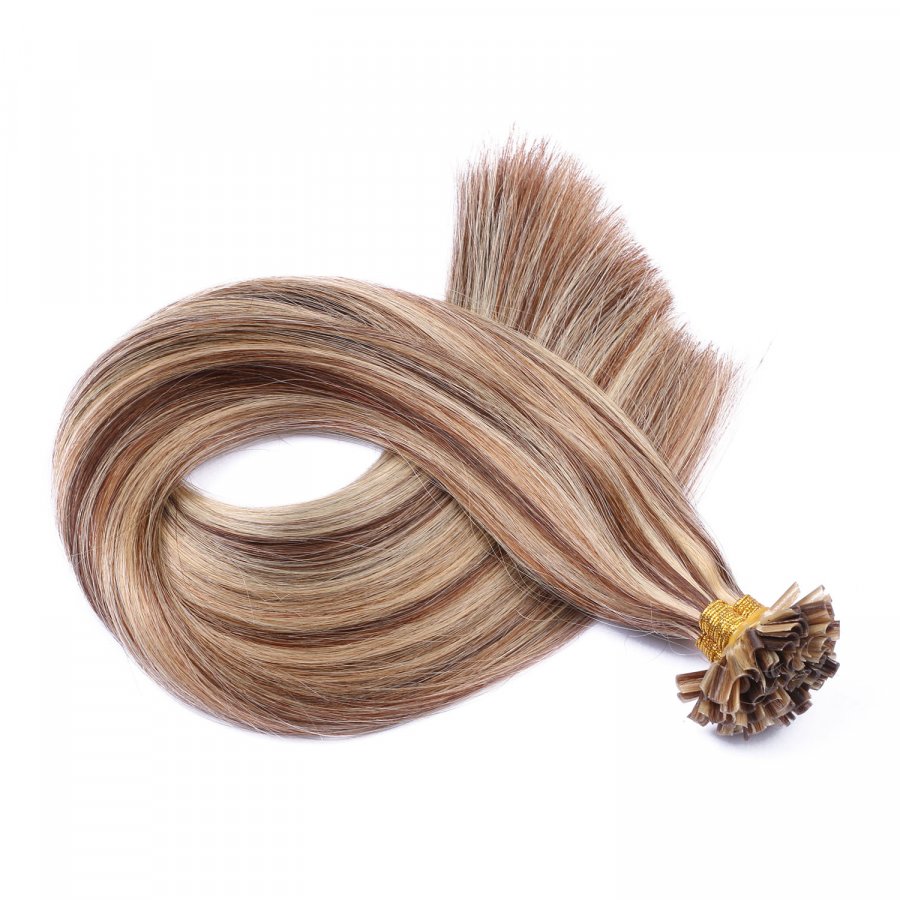 25 x Keratin Bonding Hair Extensions - 4/24 Gesträhnt -