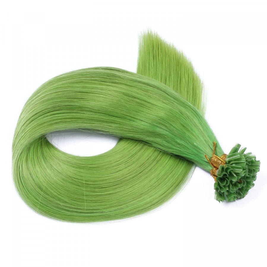 25 x Keratin Bonding Hair Extensions - Grün - 120% Echt