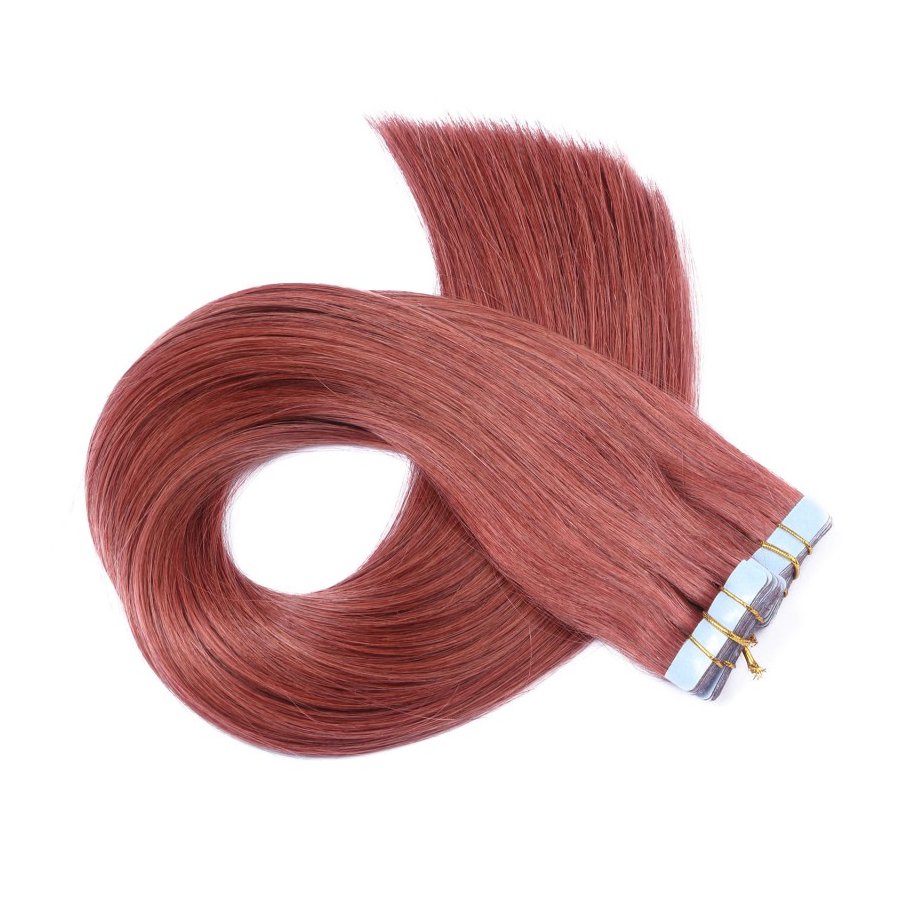 10 x Tape In - 14 Rot - Hair Extensions - 2,5g - NOVON EXTEN