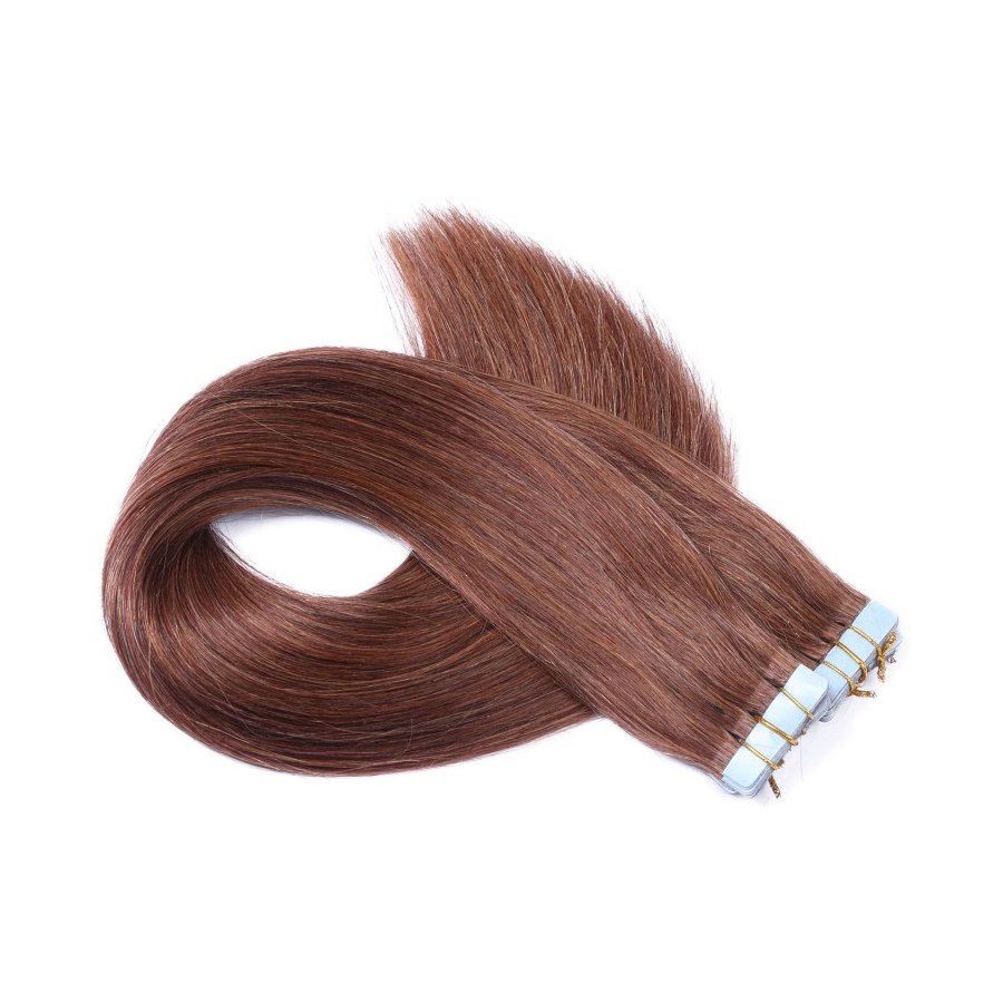 10 x Tape In - 33 Rotbraun - Hair Extensions - 2,5g - NOVON 