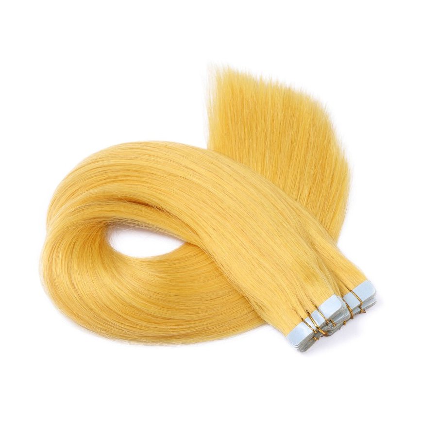 10 x Tape In - Yellow - Hair Extensions - 2,5g - NOVON EXTEN