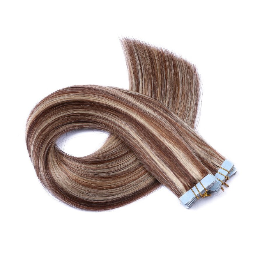 10 x Tape In - 4/24 gesträhnt - Hair Extensions - 2,5g 
