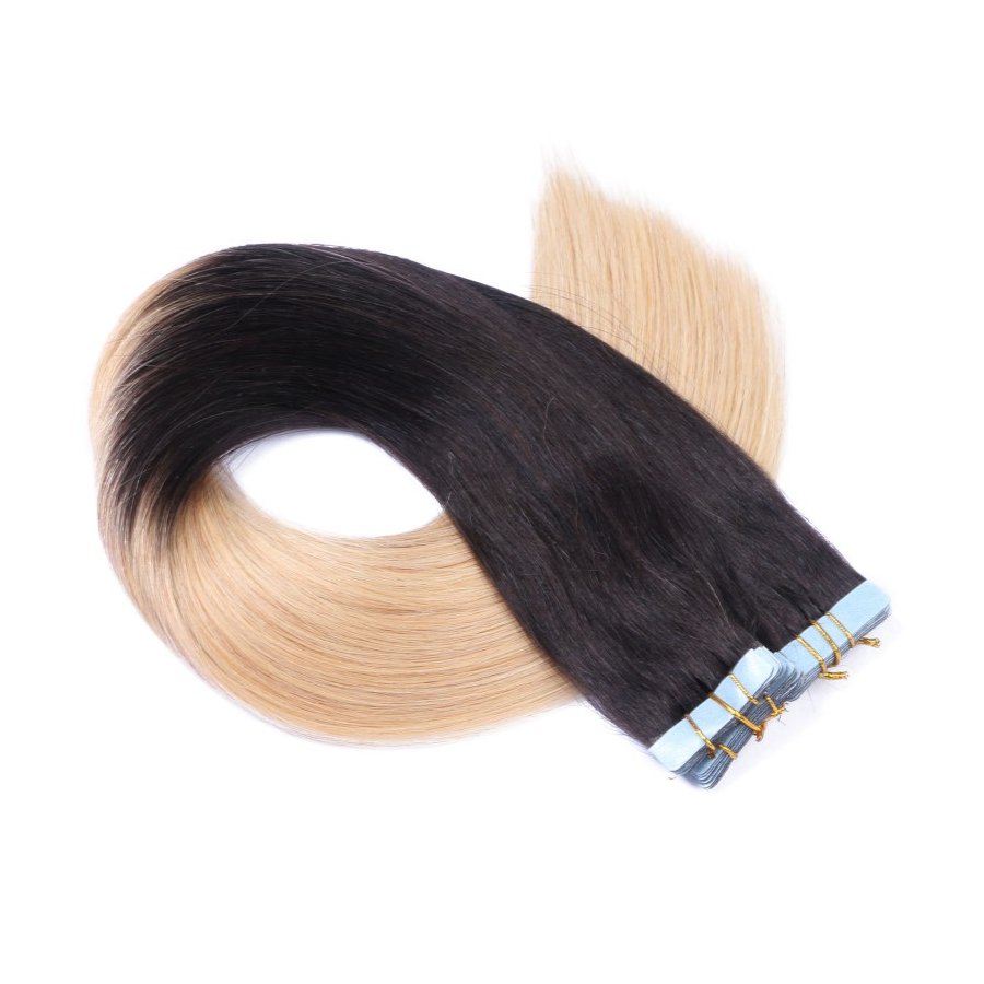 10 x Tape In - 1b/24 Ombre - Hair Extensions - 2,5g - NOVON 
